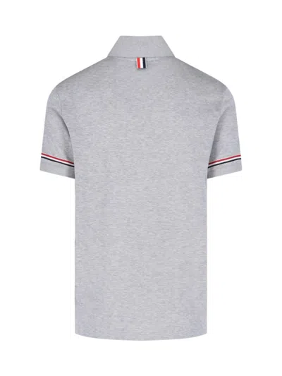 Shop Thom Browne 'rwb' Polo Shirt In Gray