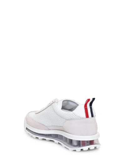Shop Thom Browne Low Top Tech Sneakers In White Leather Woman