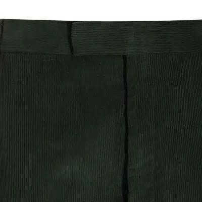 Shop Thom Browne Dark Green Cotton Trousers