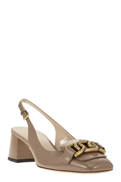 Shop Tod's Slingback In Beige