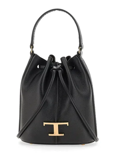 Shop Tod's Micro "timeless" Bucket Bag In Black