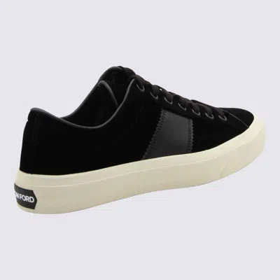 Shop Tom Ford Black And Cream Cambridge Sneakers In Black+cream