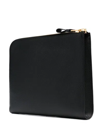 Shop Tom Ford Zip Around Leather Wallet In Black
