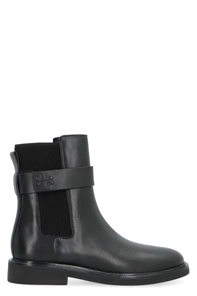 Shop Tory Burch Double T Riding Bootie In Black