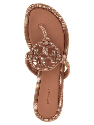 Shop Tory Burch 'miller Knotted Pave' Sandals In Pink