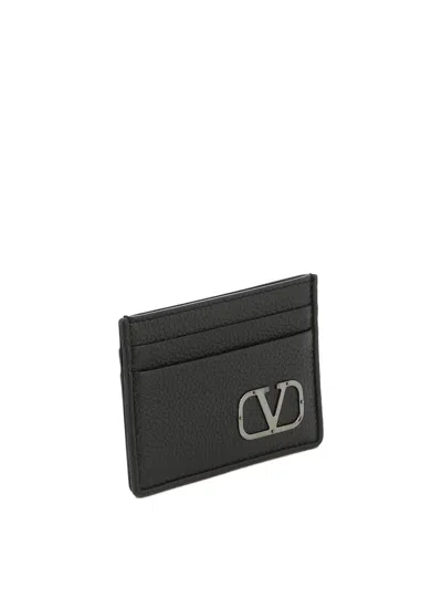 Shop Valentino Garavani "vlogo Type" Card Holder In Black