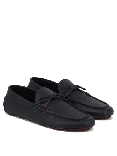 Shop Valentino Garavani Loafers With Bow In Blue