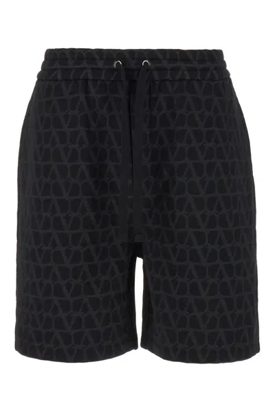 Shop Valentino Bermuda Shorts In Black
