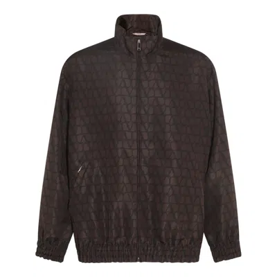 Shop Valentino Silk Jacket In Brown