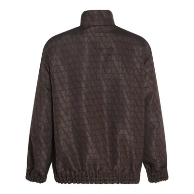 Shop Valentino Silk Jacket In Brown