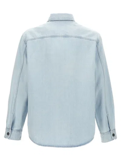 Shop Versace 'medusa' Denim Shirt In Blue