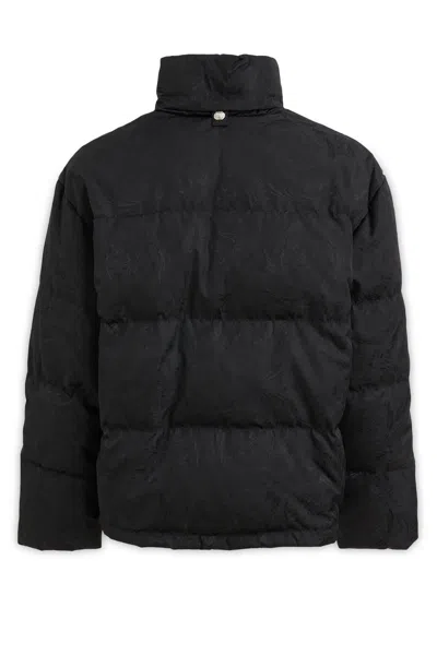 Shop Versace Full Zip Down Jacket In Black