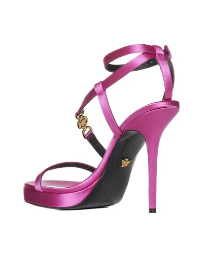 Shop Versace Sandals In Waterlily/gold