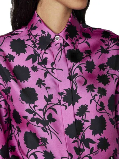 Shop Versace Shirts In Waterlily+black