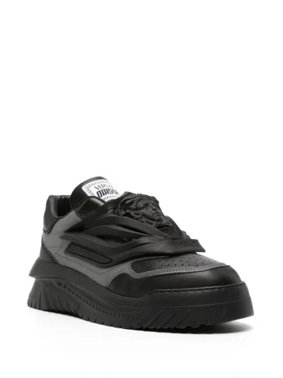 Shop Versace Sneakers In Blackanthracite