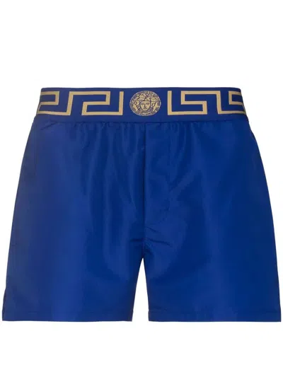Shop Versace Swim Short Boxer Shorts Poly Fabric Gulf Pd Taiana Clothing In Blue