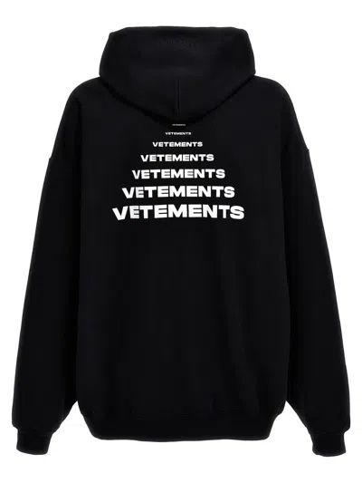 Shop Vetements 'pyramid Logo' Hoodie In White/black