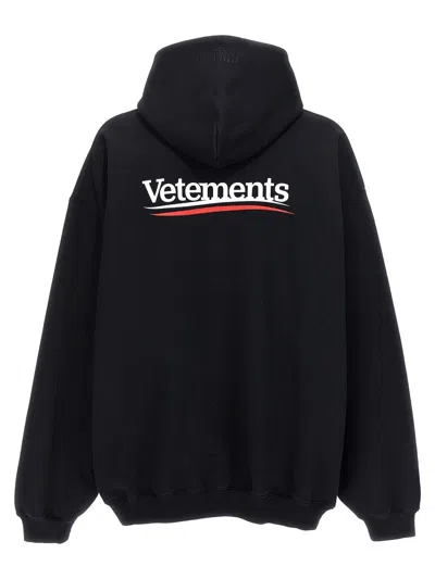 Shop Vetements 'campaign Logo' Hoodie In Black