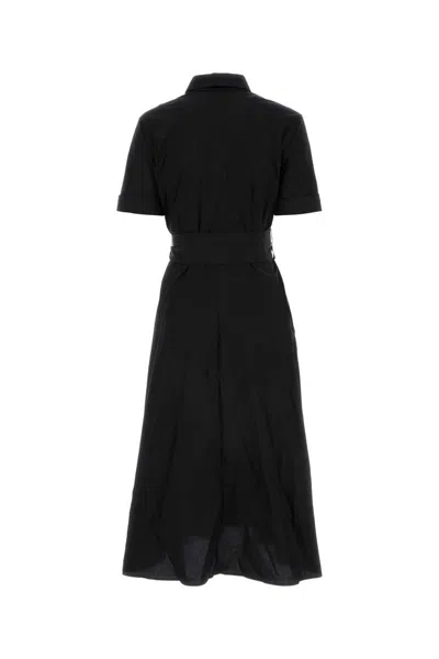 Shop Woolrich Belted Poplin Shirt Dress In Black