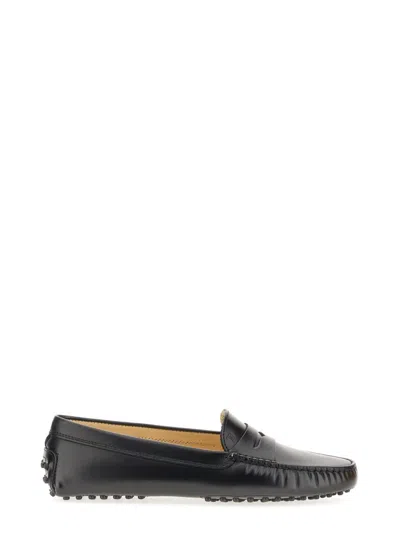 Shop Tod's Gommini Leather Driving Shoes In Black