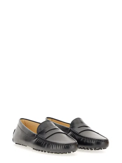 Shop Tod's Gommini Leather Driving Shoes In Black