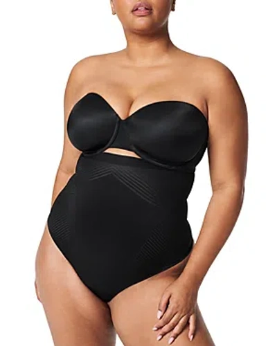 Shop Spanx Thinstincts 2.0 High-waisted Thong In Very Black