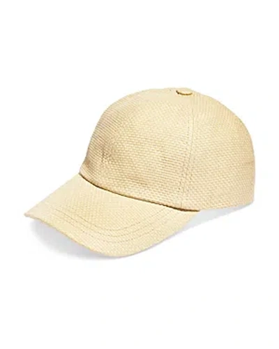 Shop Hat Attack Beach Straw Baseball Cap In Ivory