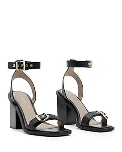 Shop Allsaints Women's Pamela Ankle Strap High Heel Sandals In Black