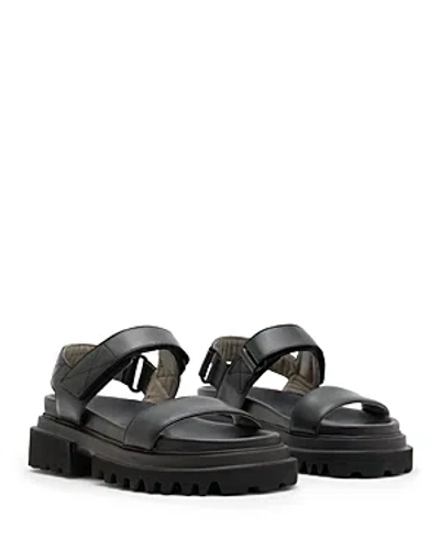 Shop Allsaints Women's Rory Strappy Platform Sandals In Black
