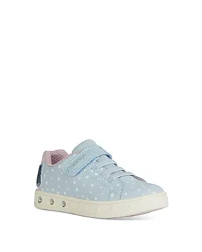 Shop Geox Girls' Skylin Light Up Sneakers - Toddler, Little Kid, Big Kid In Light Blue/pink