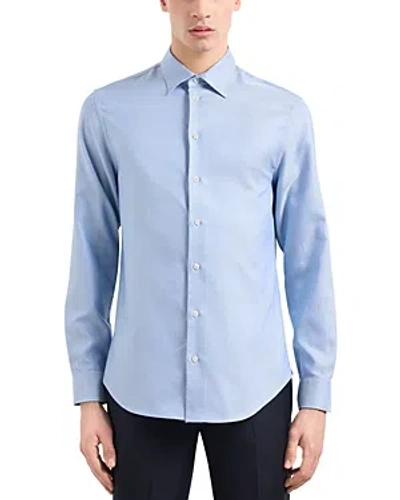 Shop Emporio Armani Cotton Button Up Shirt In Falcon