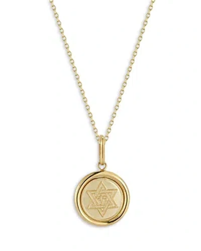 Shop Bloomingdale's Star Of David Medallion Pendant Necklace In 14k Yellow Gold, 18