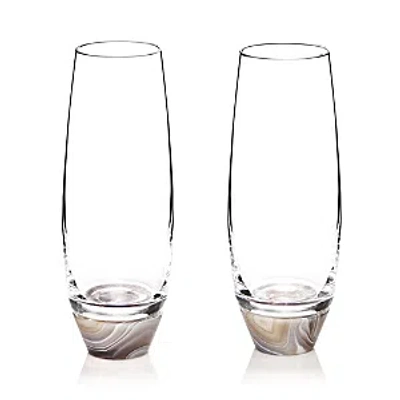 Shop Anna New York Elevo Champagne Glasses, Set Of 2 In Clear