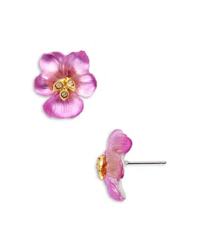 Shop Alexis Bittar Pansy Stud Earrings In Pink/gold