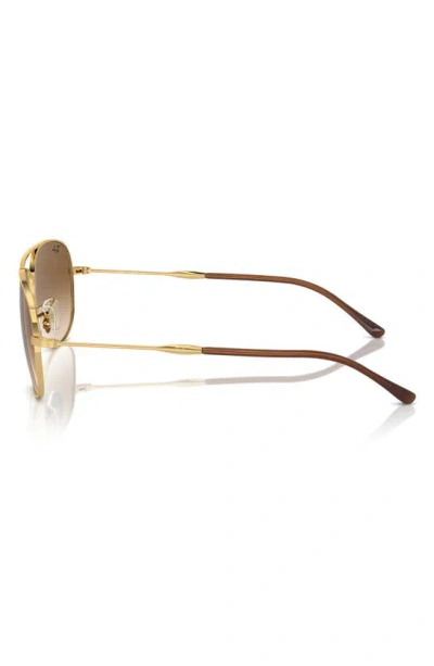 Ray Ban Bain Bridge 57mm Pillow Gradient Aviator Sunglasses In Gold Flash