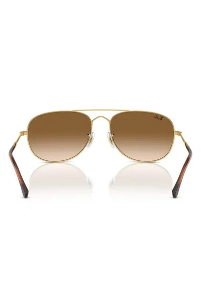 Ray Ban Bain Bridge 57mm Pillow Gradient Aviator Sunglasses In Gold Flash