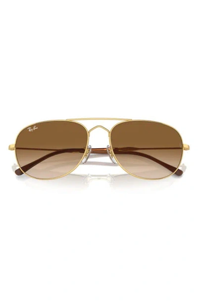 Ray Ban Bain Bridge 57mm Pillow Gradient Aviator Sunglasses In Gold Flash