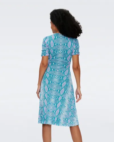 Shop Diane Von Furstenberg Koren Reversible Mesh Dress By  In Size Xl In Tiny Vintage Daisies Pink And Python