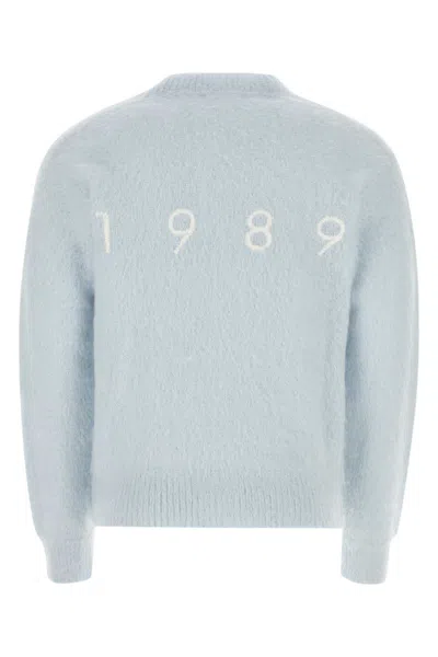 1989 Studio Pastel Light Blue Mohair Blend Cardigan In Blue