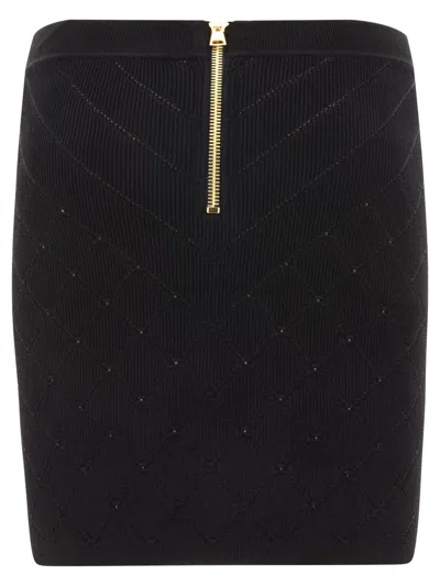 Shop Balmain 6-buttons Skirt In Black
