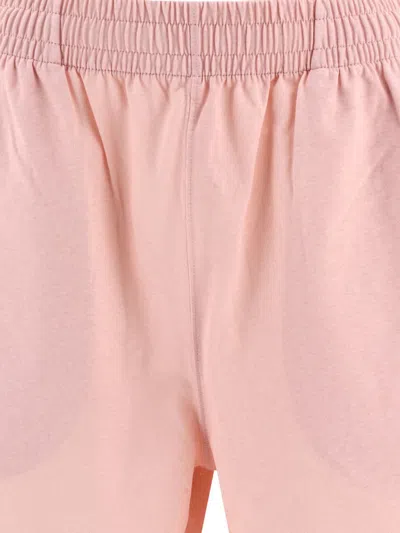 Burberry Elastic Waistband Cotton Shorts With Contrast Trim In Pink