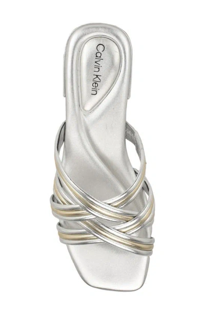 Shop Calvin Klein Trivy Slide Sandal In Metallic