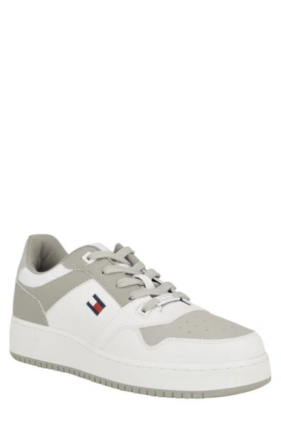 Shop Tommy Hilfiger Colorblock Sneaker In Grey/white