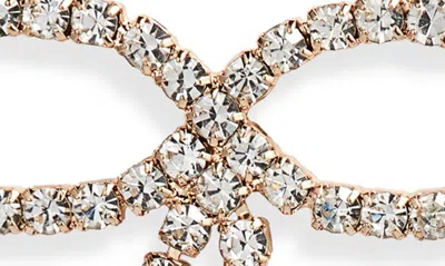 Open Edit Crystal Bow Drop Earrings In Clear- Gold