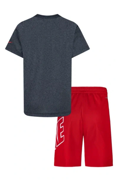 Shop Nike Kids' Dri-fit Graphic T-shirt & Shorts Set In University Red