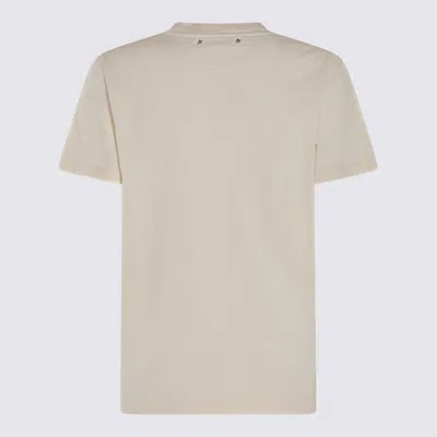 Shop Golden Goose Cream And Grey Cotton T-shirt In Heritage White