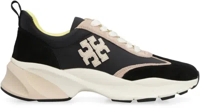 Shop Tory Burch Good Luck Leather Sneakers In Black