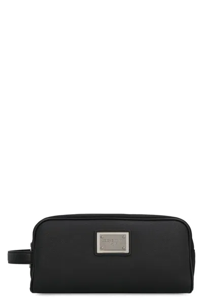 Shop Dolce & Gabbana Nylon Wash Bag In Black