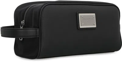 Shop Dolce & Gabbana Nylon Wash Bag In Black