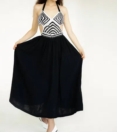 Shop Tach Lina Crochet Dress In Black/white